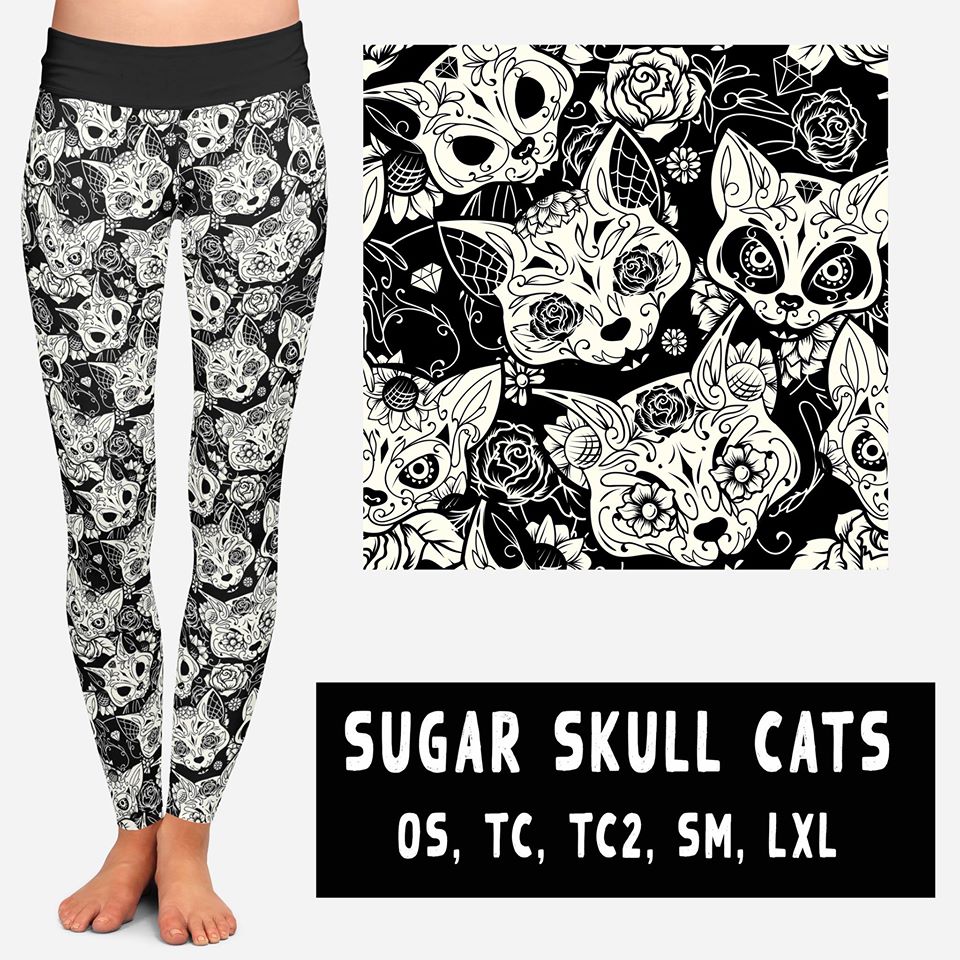 SUGAR SKULL CATS LEGGINGS AND JOGGERS