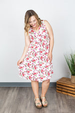Taryn Sleeveless Midi Dress - White Floral