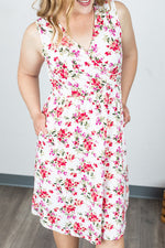 Taryn Sleeveless Midi Dress - White Floral